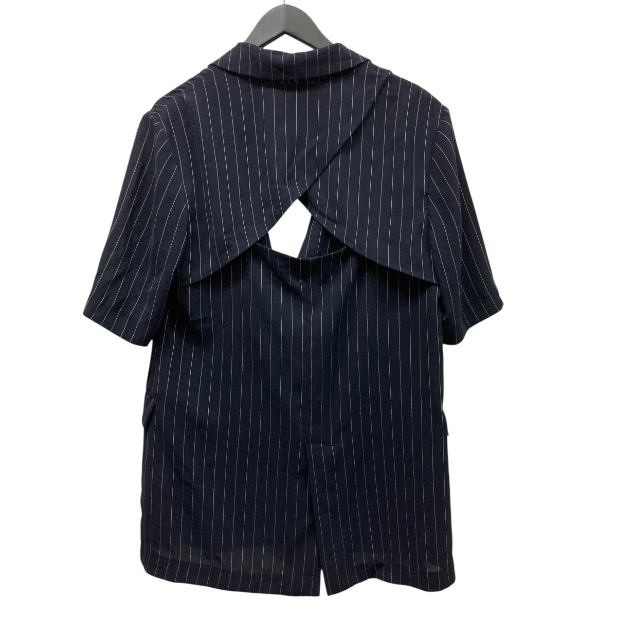 AMERI(アメリ) BACK CURTAIN OPEN HS JACKET半袖ストライプ