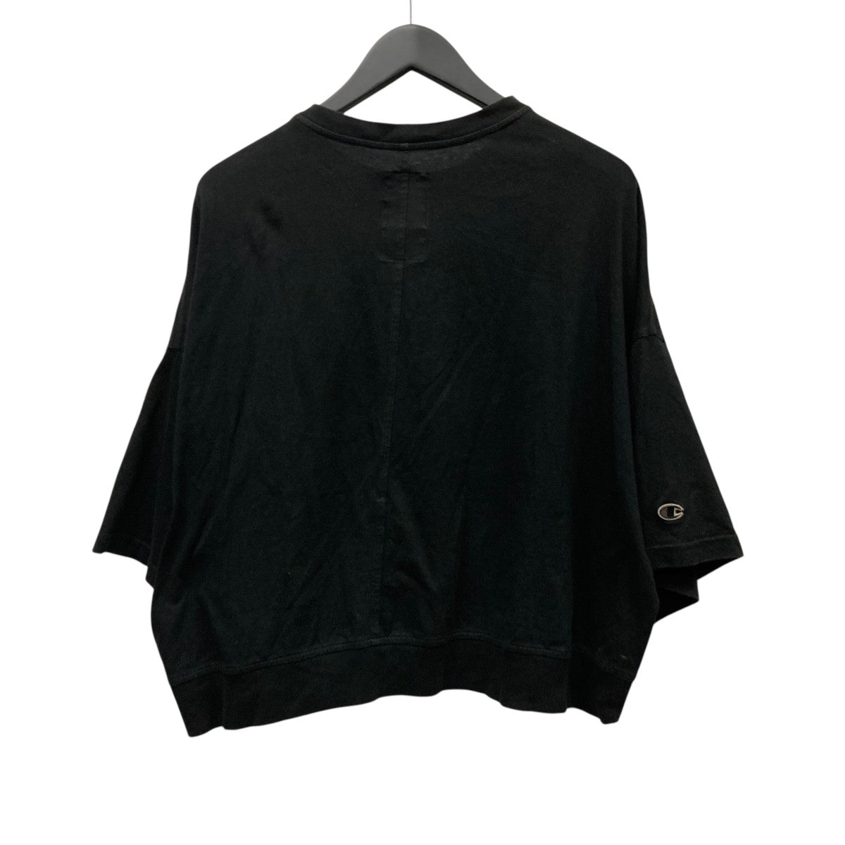 RICK OWENS×Champion Tommy T-Shirt Croppedフロントロゴ刺繍クロップドTシャツCM01D9404-CHJER 古着・中古-2枚目のアイテム画像