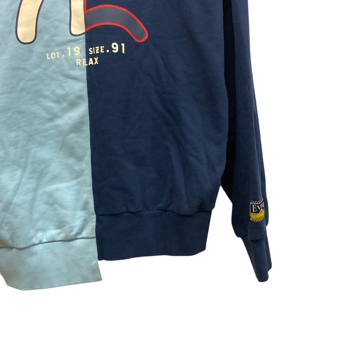 EVISU フーディー　パーカー EVISU(エヴィス) フーデッドパーカ― スカイブルー×ネイビー