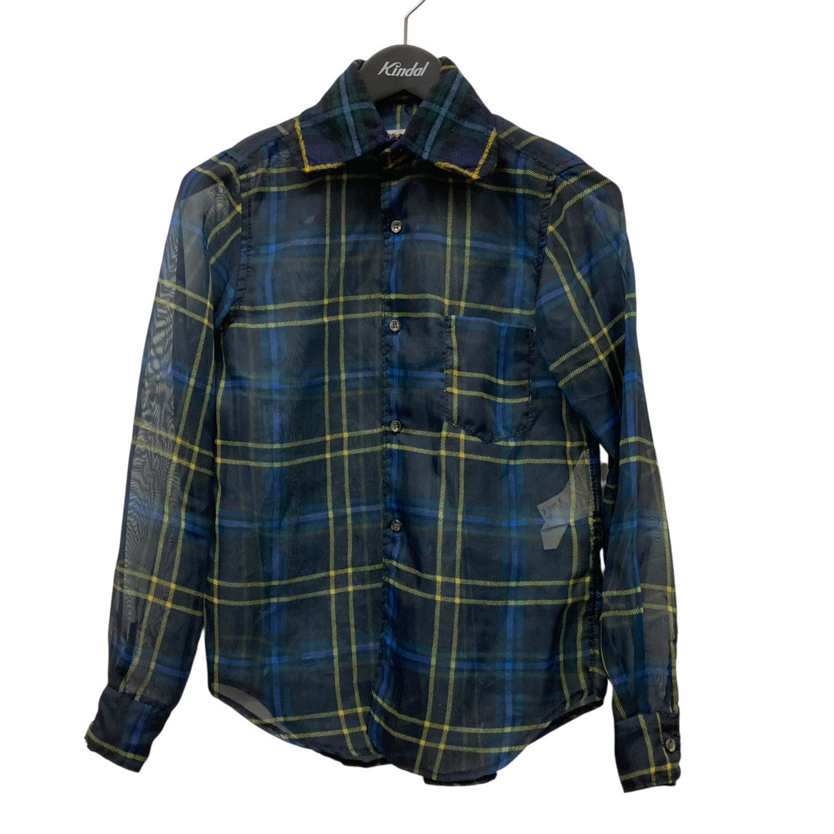 コムデギャルソン チェック ウール シャツ アーカイブコムデギャルソンオム 田中期 オープンカラーウールシャツ