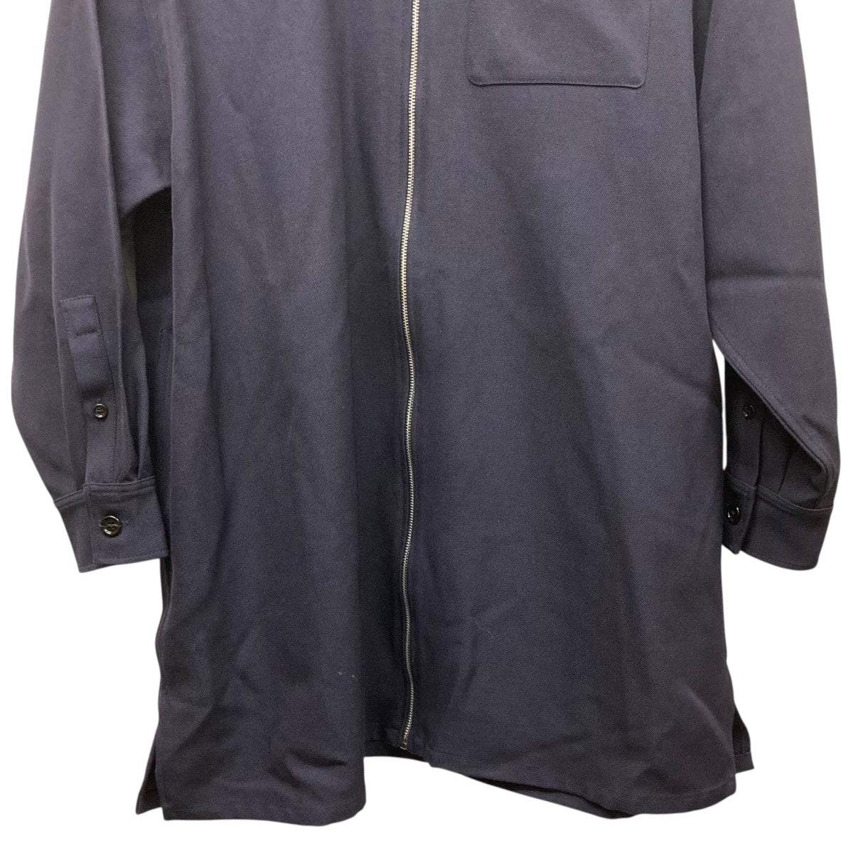 【希少】XXL PRADA プラダ ロゴ ジップアップ 長袖シャツ ネイビー 希少】XXL PRADA プラダ ロゴ ジップアップ 長袖シャツ ネイビー