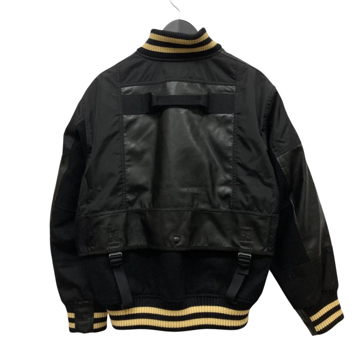 ヴァンキッシュ 袖革 スタジャン レザー切替 ブルゾン L ブラック CDG JUNYA WATANABE MAN(コムデギャルソン ジュンヤ ワタナベ