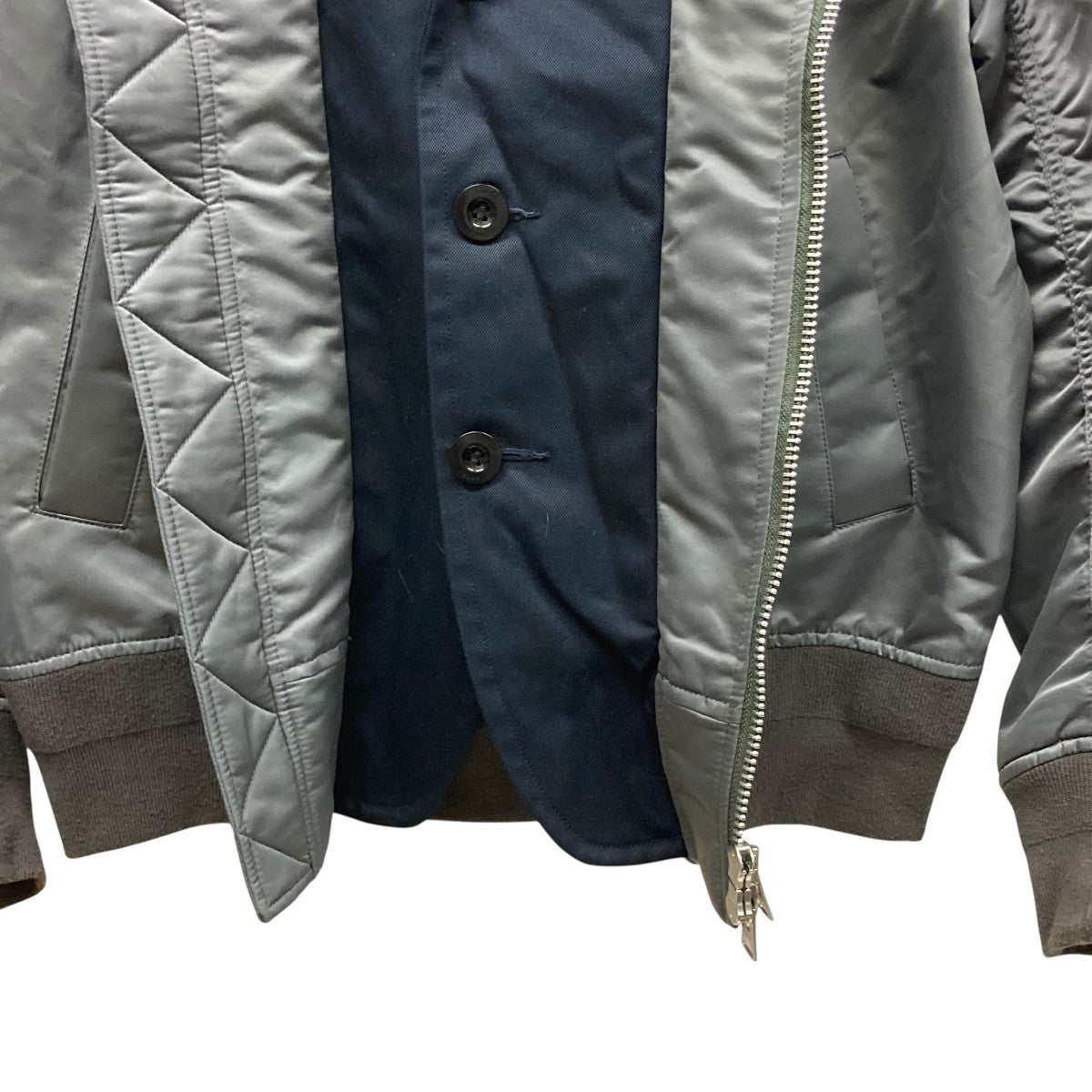 sacai サカイ ’22SS ジャケット・ブルゾン サイズ1 未使用 中古・古着通販】sacai (サカイ) ナイロンツイルミックスニット