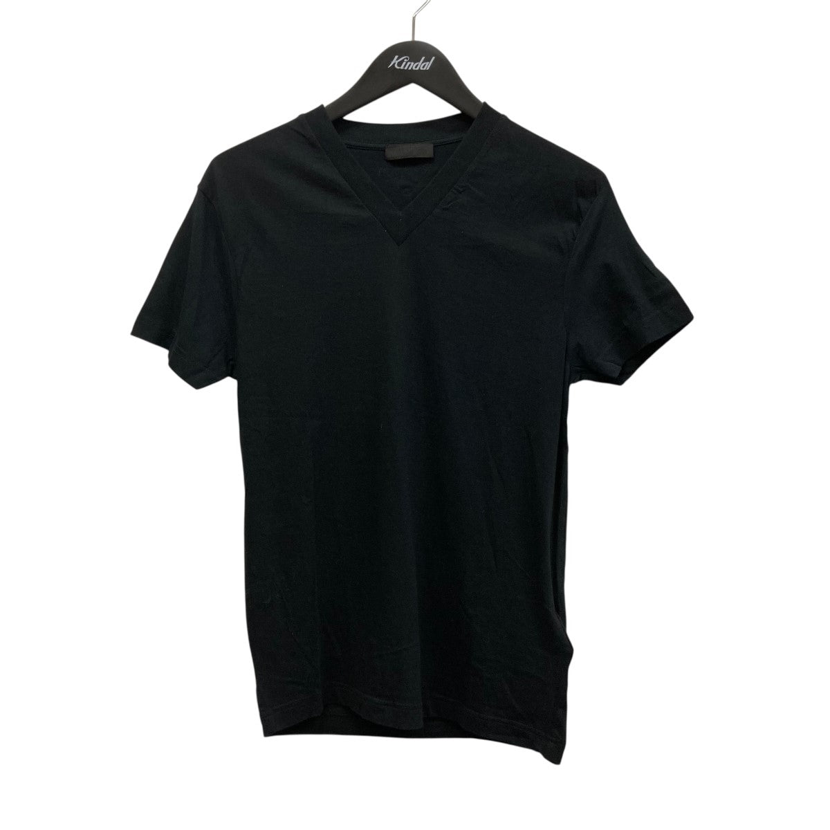 PRADA ブラック ロゴ入りTシャツ プラダ □PRADA□プラダ 三角ロゴ コットンTシャツ MEN (PRADA/Tシャツ
