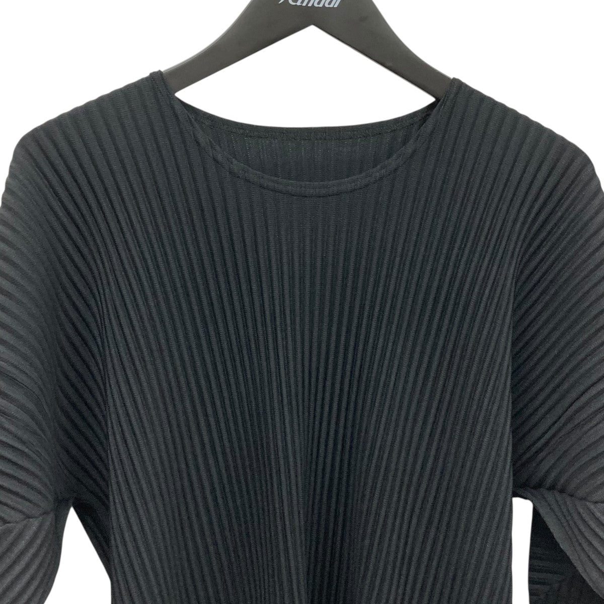 HOMME PLISSE ブラック カットソー長袖 HOMME PLISSE ISSEY MIYAKE オムプリッセ イッセイミヤケ