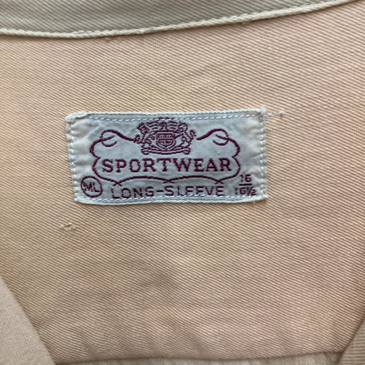 SPORTWEAR 40S長袖プルオーバーシャツ 古着・中古-5枚目のアイテム画像