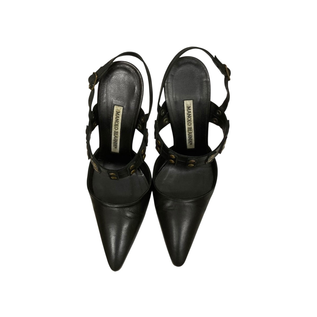 マノロブラニク　ストラップ付き　ハイヒール　パンプス　新品　34.5 Manolo Blahnik(マノロブラニク) ストラップヒールパンプス
