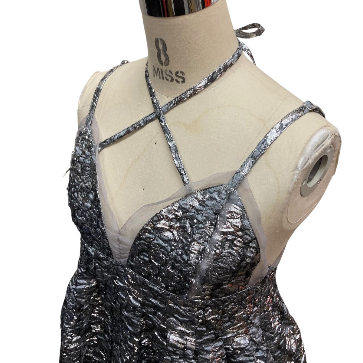 Maison Specialビーズ装飾 グレーキャミソール Sparkling Layered Camisole/キラキラレイヤードキャミソール