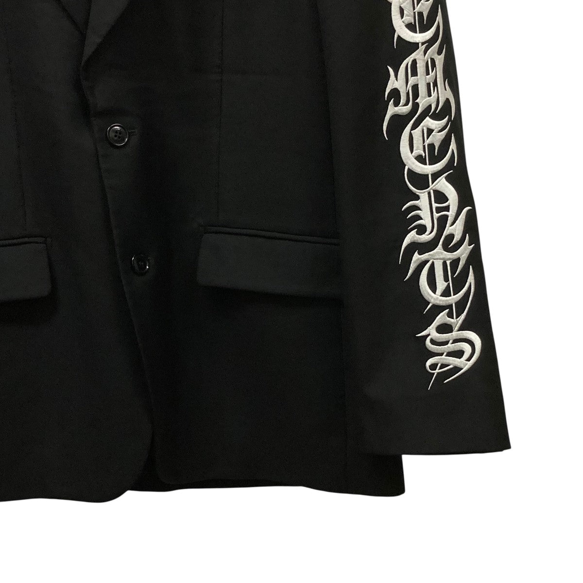 VETEMENTS ブラック ストライプ テーラードジャケット VETEMENTS ブラック ストライプ テーラードジャケット