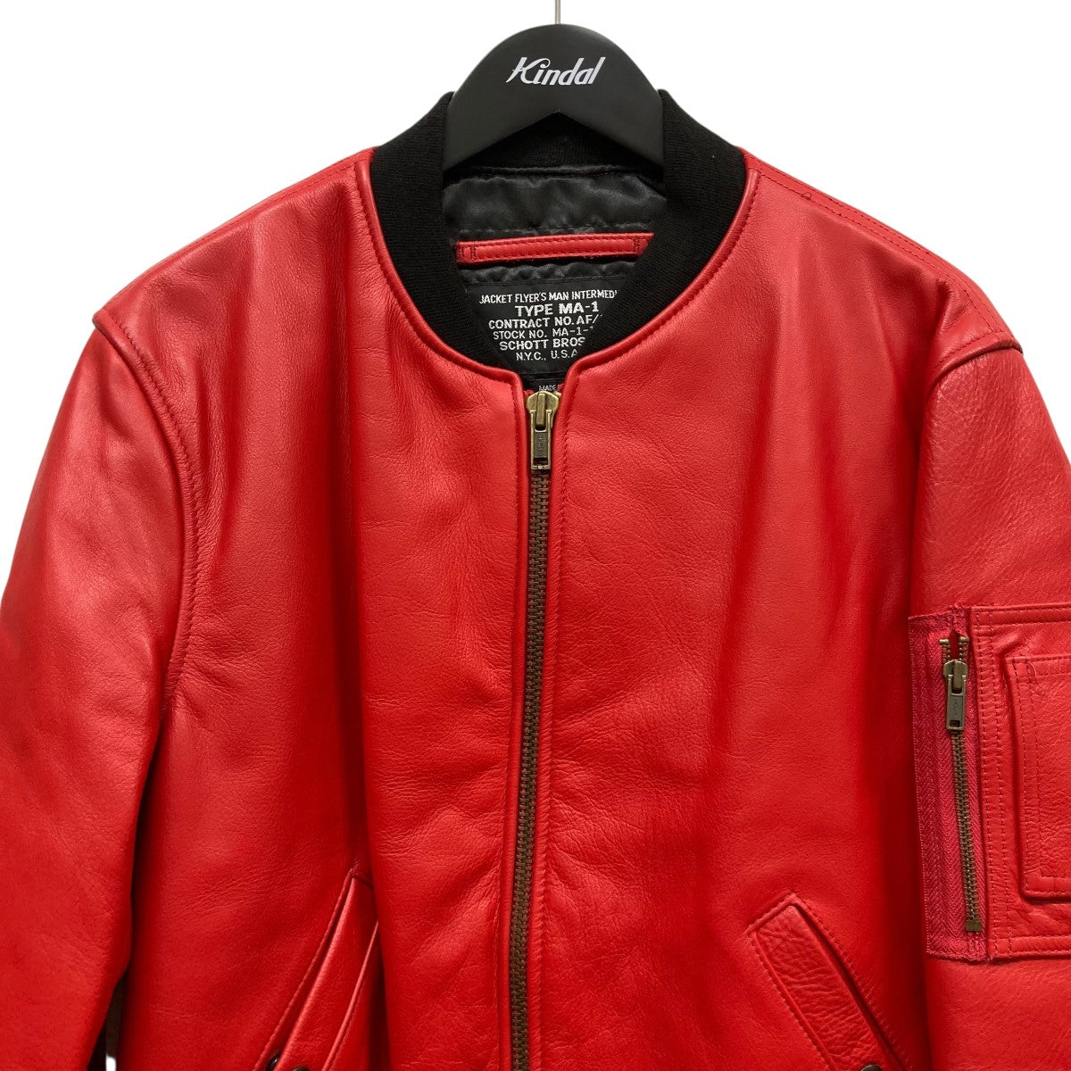 Supreme×Schott 13AWMA-1 Leather JacketMA-1レザージャケット
