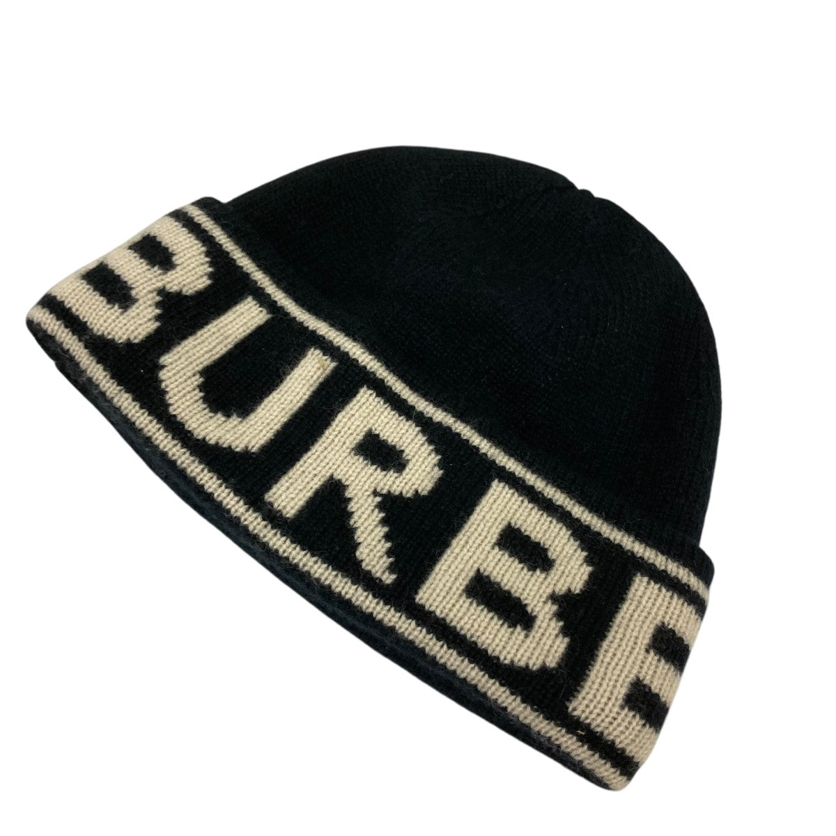 バーバリー　Burberry バイカラー　ニット帽　ビーニー　カシミヤ混 BURBERRY - 新品 バーバリー BURBERRY ニットキャップ インター