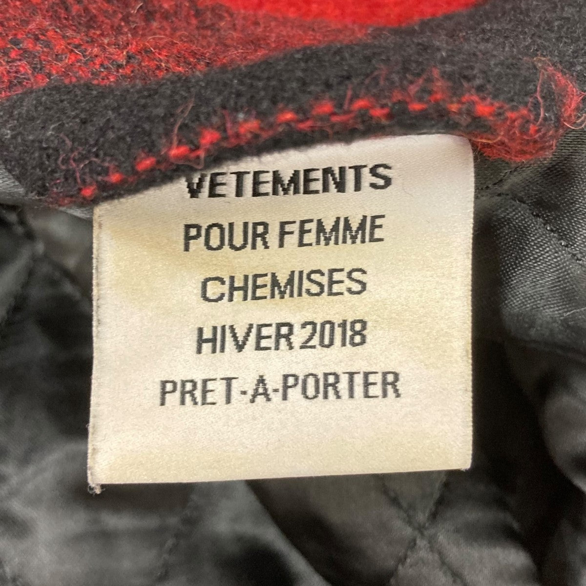 VETEMENTS 赤と黒のチェック フランネルジャケット 楽天市場】VETEMENTS ヴェトモン フランネルチェックシャツ