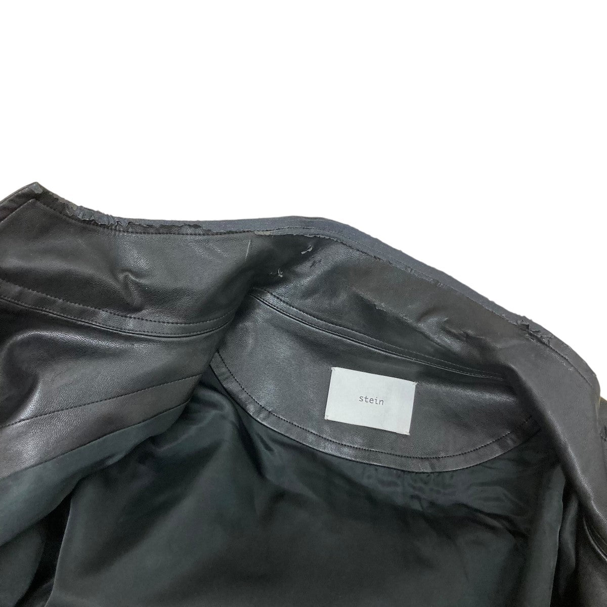 stein(シュタイン) OVER SLEEVE FAKE LEATHER JACKETフェイク
