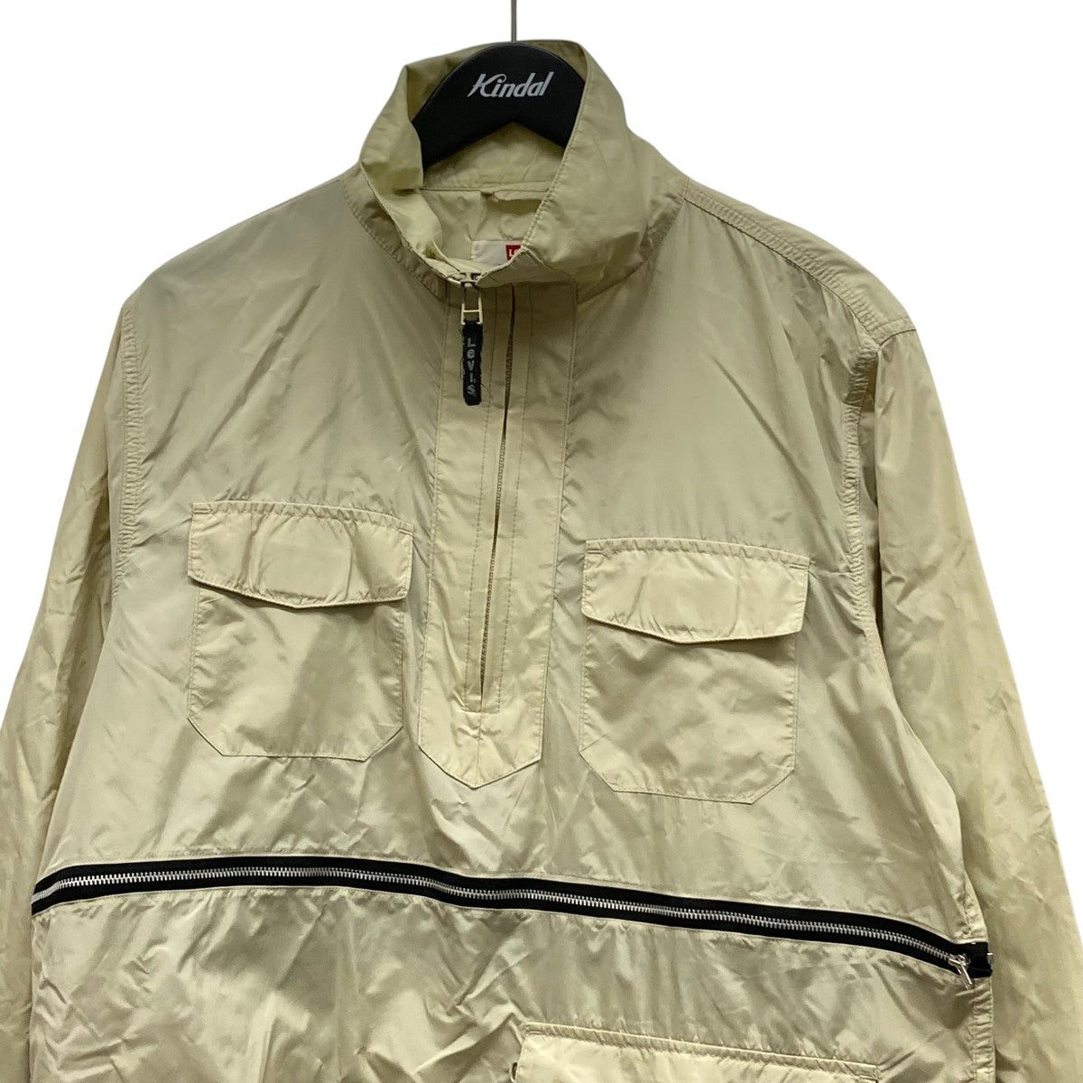 LEVI’S 90s2WAYハーフジップパッカブルナイロンジャケット 古着・中古-5枚目のアイテム画像