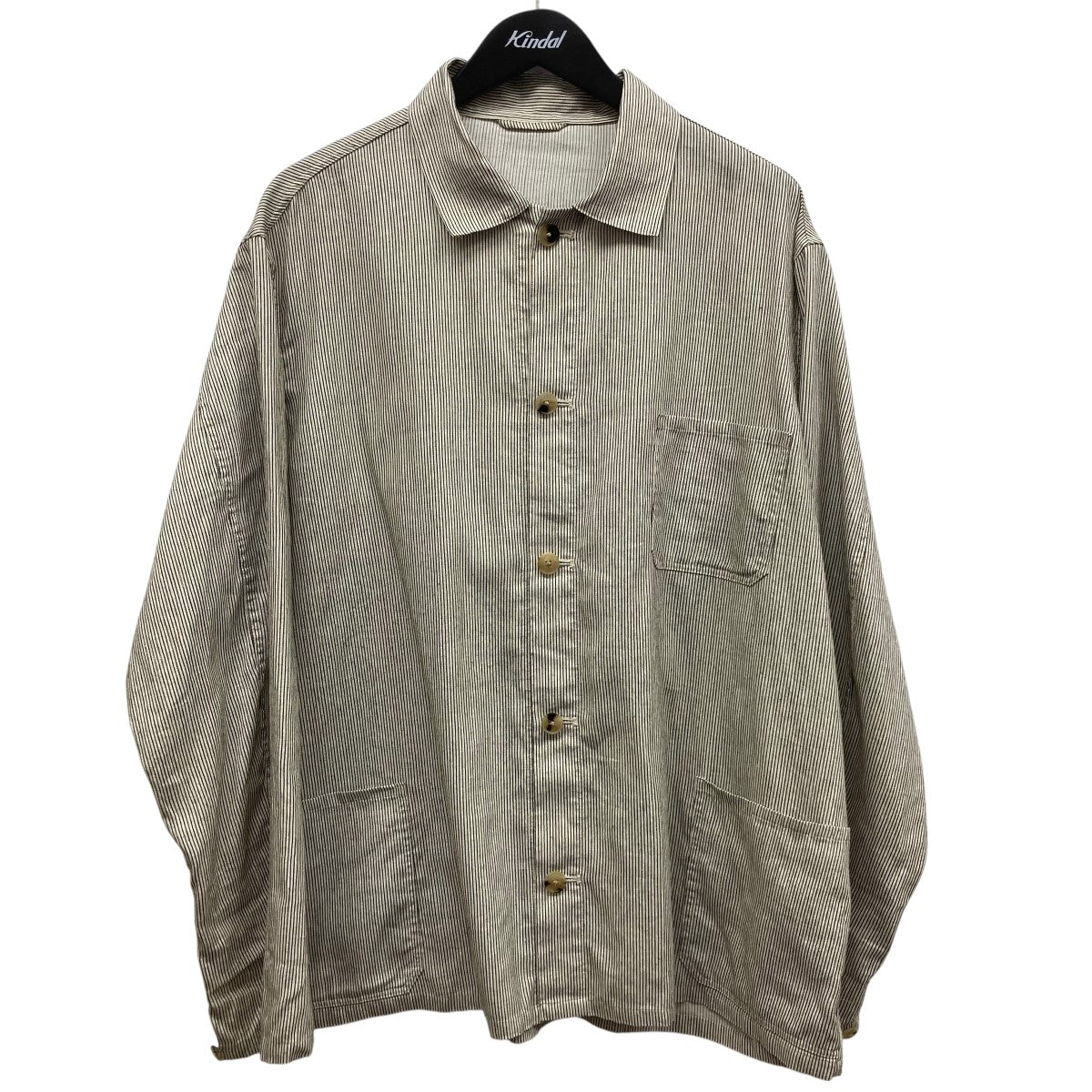 ゆー HEUGN(ユーゲン) 25SS「EVON COVER ALL」ストライプシャツ