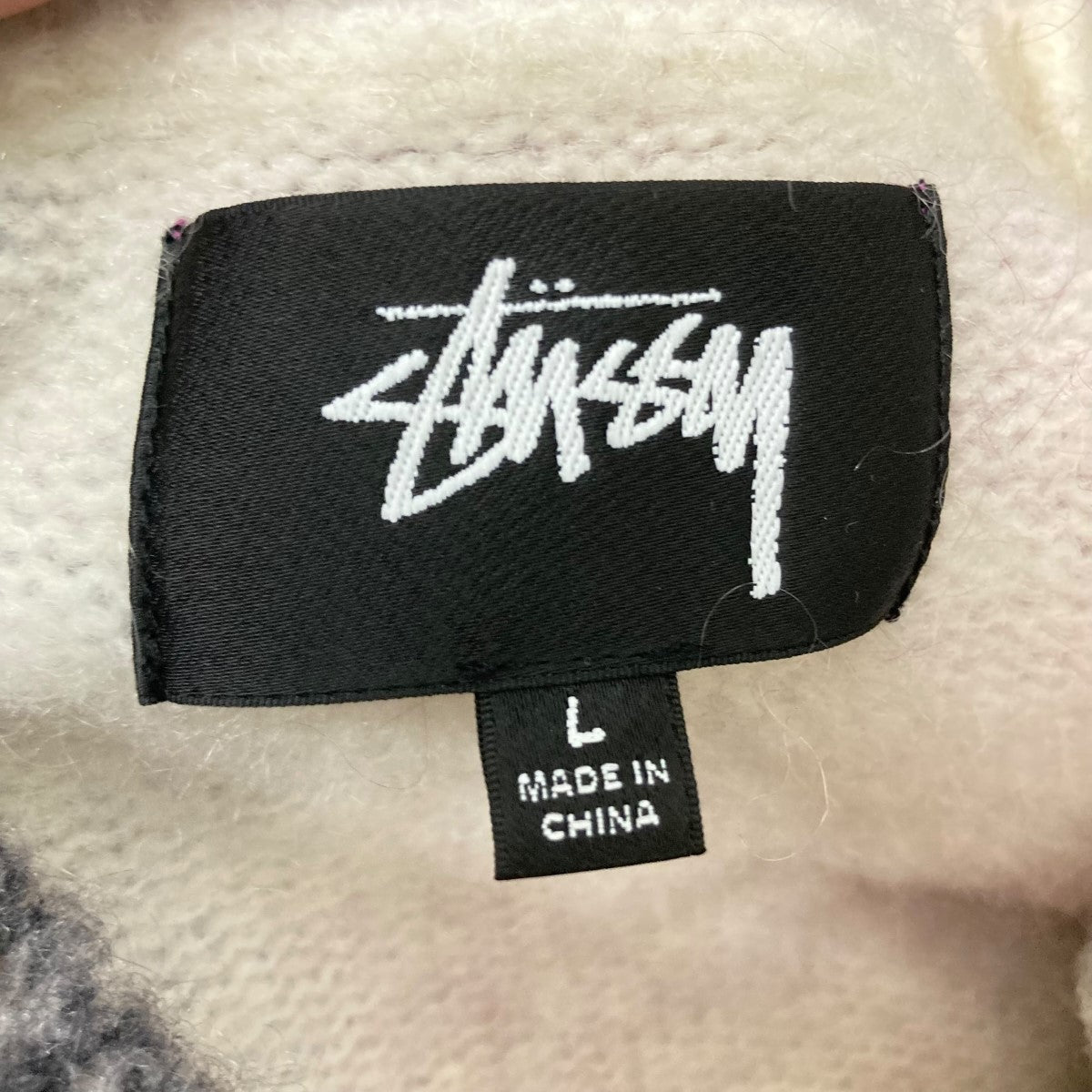 stussy(ステューシー) 22AWGoldie Sweater総柄ニット グレー×ブルー