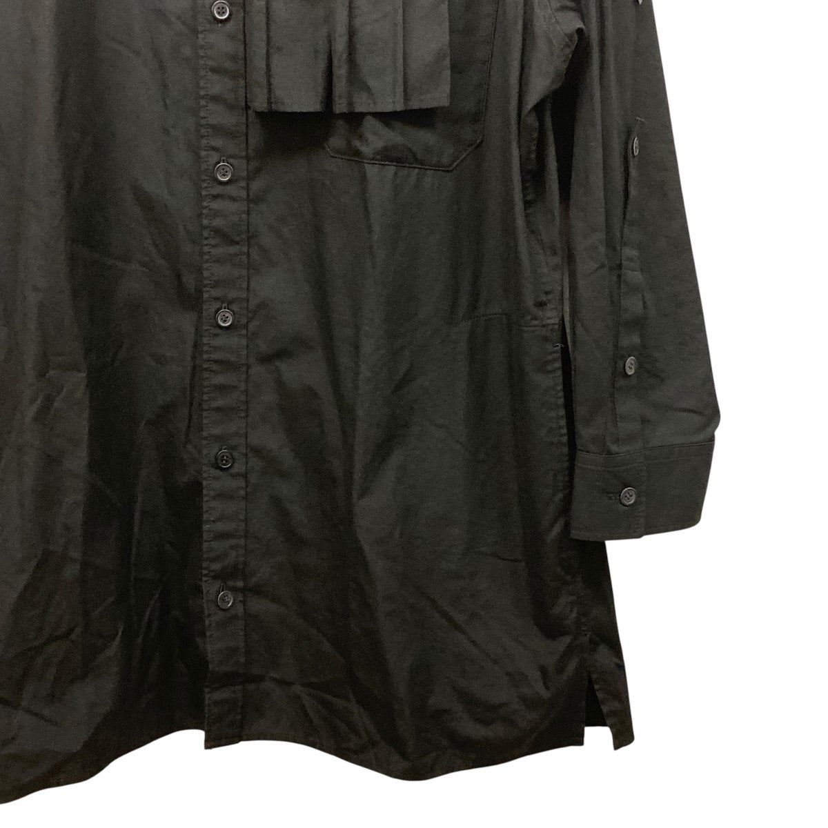 Yohji Yamamotoプールオム 19ss スタンドカラー ロングシャツ Yohji Yamamotoプールオム 19ss スタンドカラー ロングシャツ