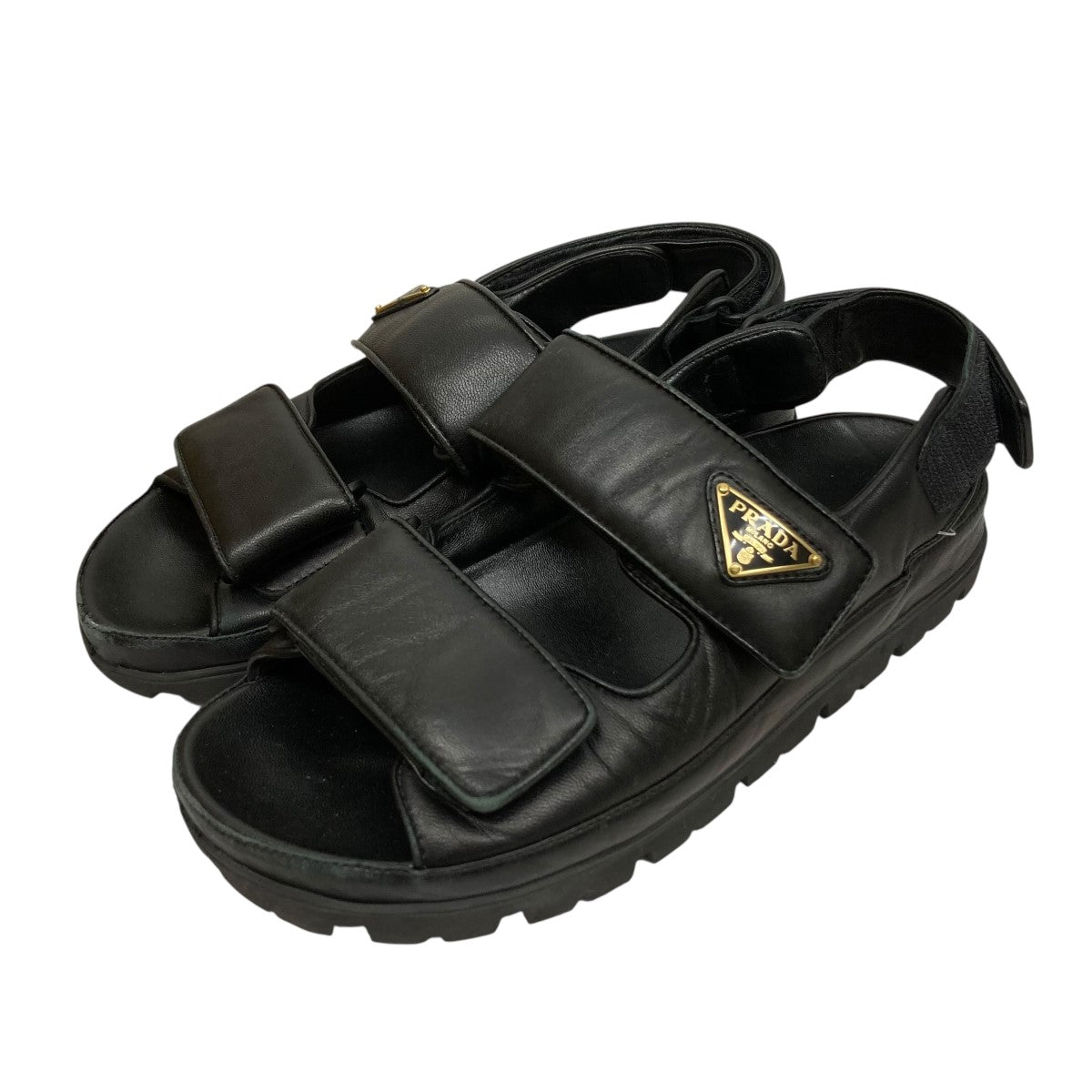 PRADA ナッパレザーサンダル ブラック ナッパレザー サンダル | PRADA