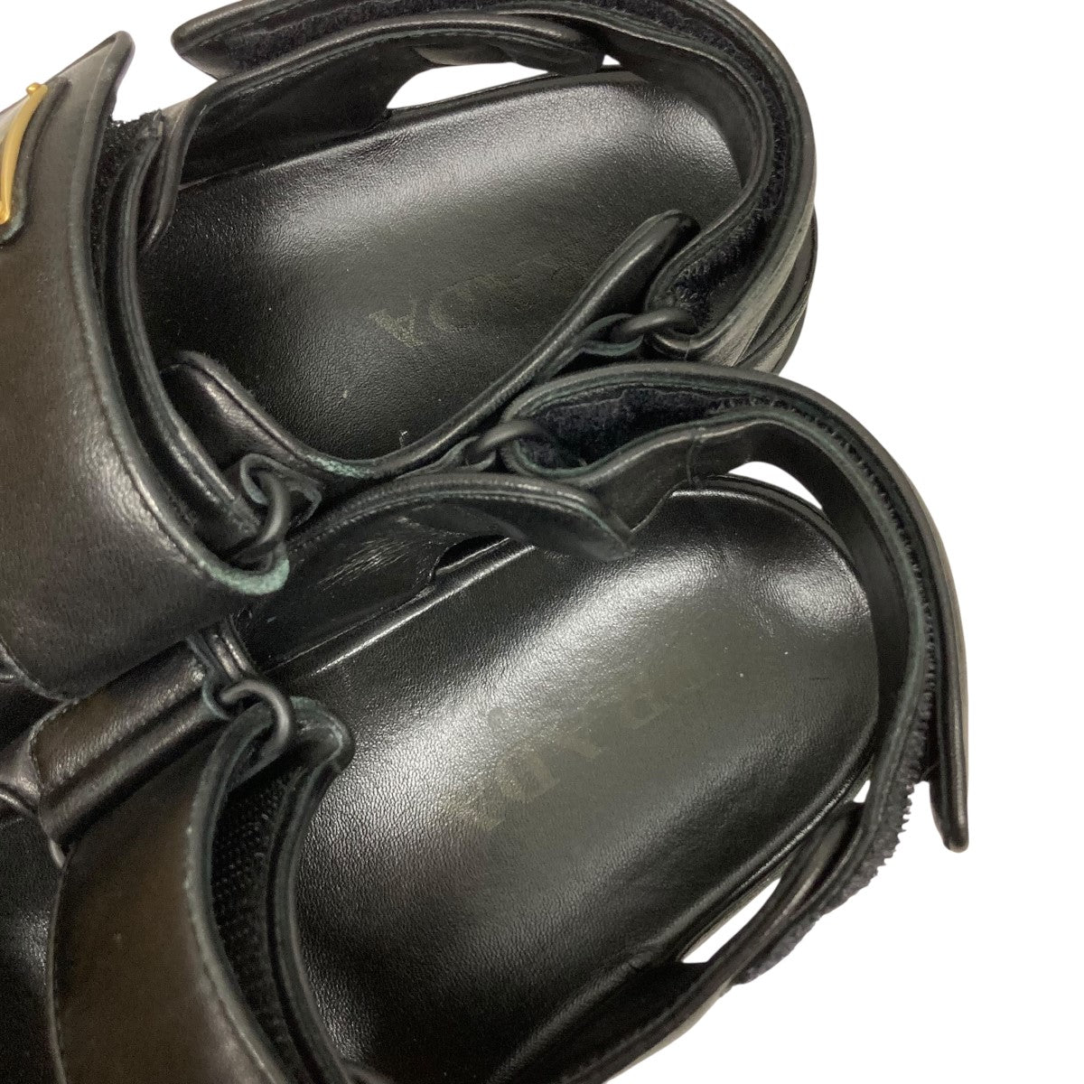 【新品未使用】PRADA/プラダ ナッパレザー サンダルブラック 38 PRADA プラダ パデッド ナッパレザー クリスクロス サンダル
