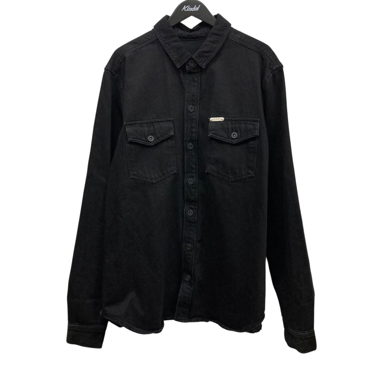 OFF-WHITE ダメージ加工 黒ジーンズ OFF-WHITE オフホワイト ダメージ加工 ブラックデニムパンツ