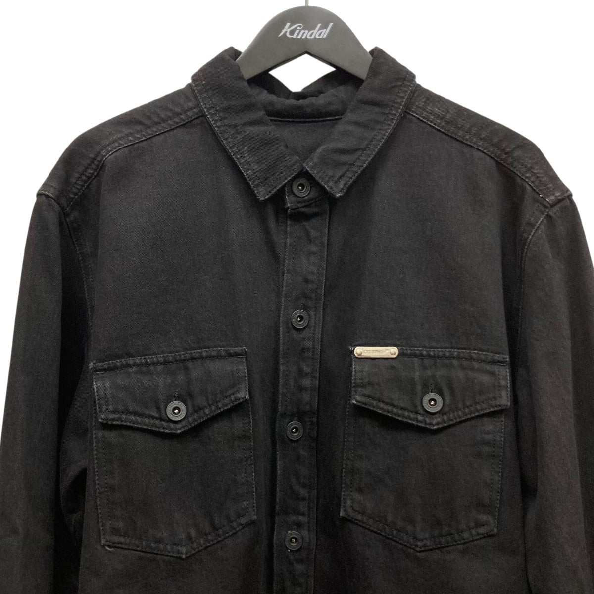 OFF-WHITE ダメージ加工 黒ジーンズ OFF-WHITE オフホワイト ダメージ加工 ブラックデニムパンツ