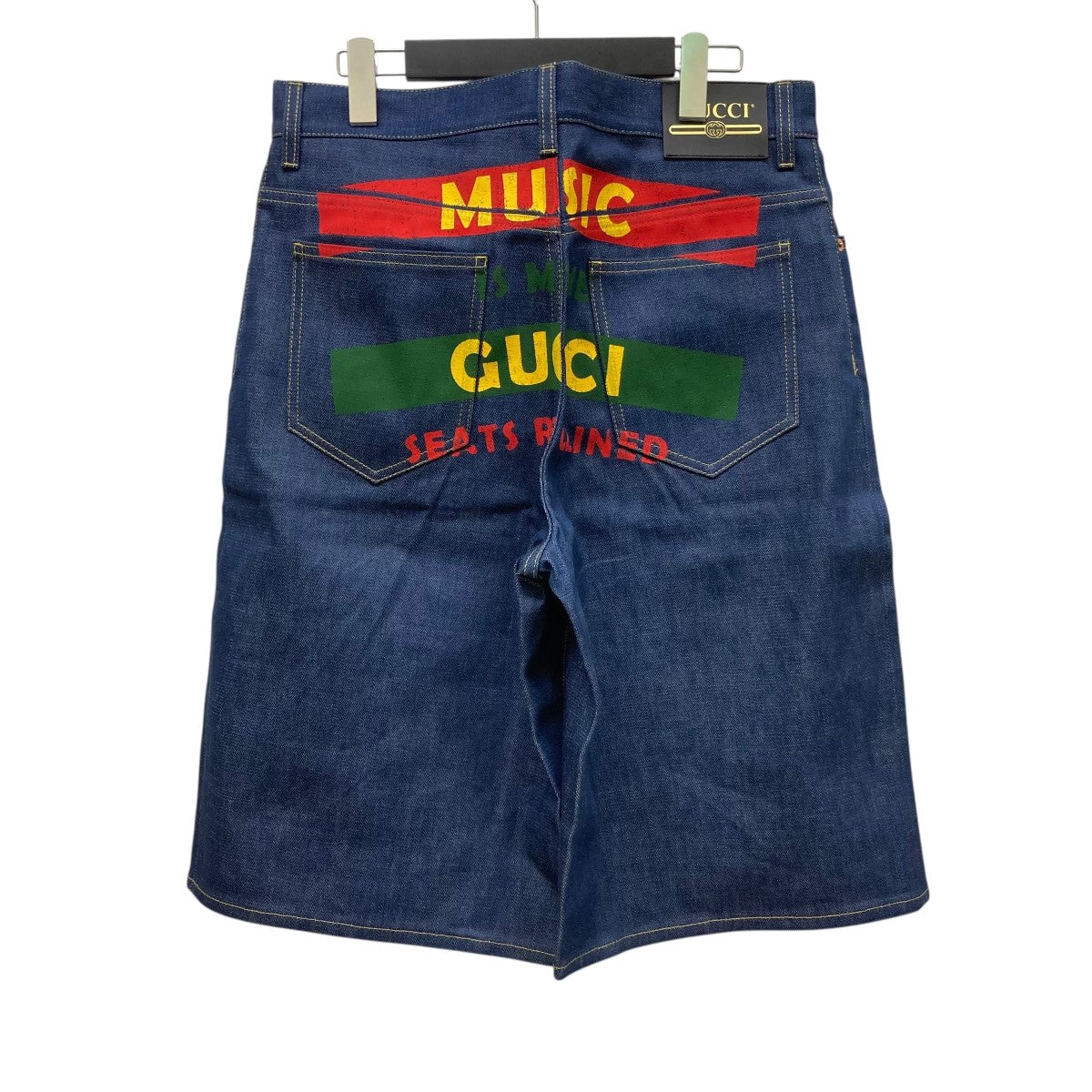 GUCCI グッチ 刺繍 ロゴ シェリーライン デニム ハーフパンツ GUCCI グッチ 買取しました！アングリーキャットフラワー刺繍