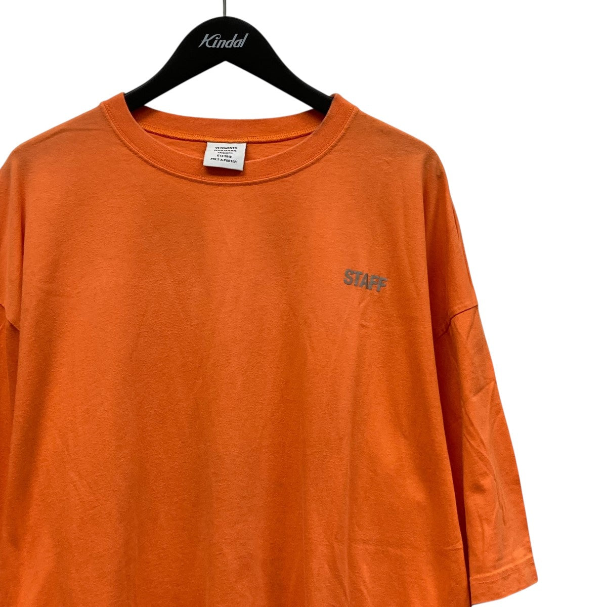 ヴェトモン/ STAFF スタッフ ロゴ Tシャツ バックプリント オレンジ M ヴェトモン/ STAFF スタッフ ロゴ Tシャツ バックプリント