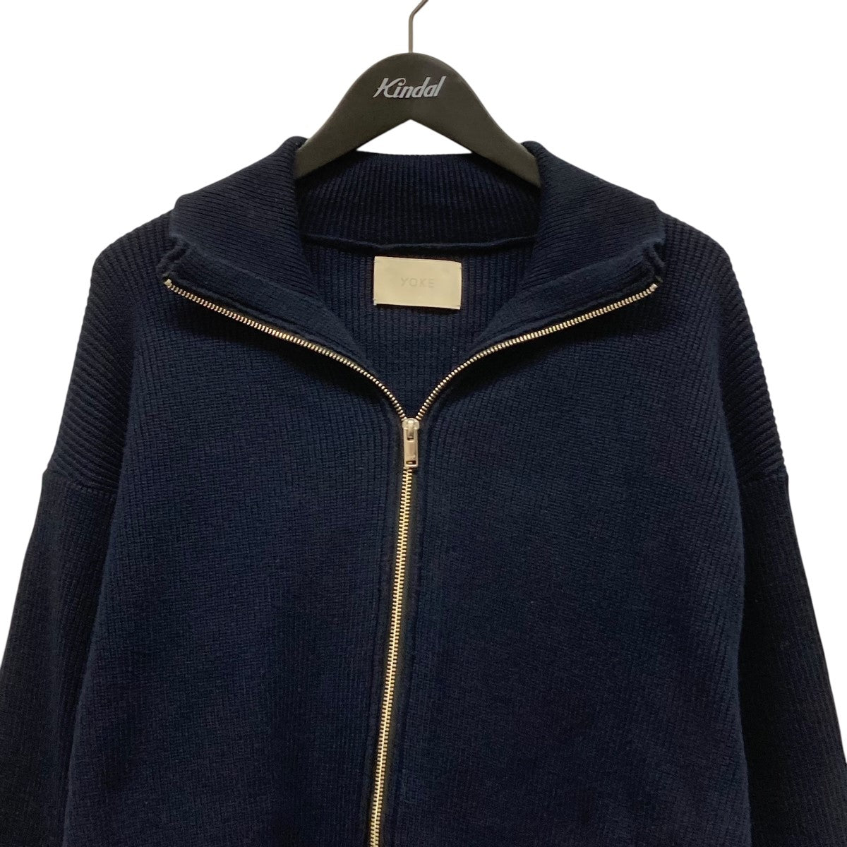 YOKE(ヨーク) 3 4 FRONT ZIP HIGHNECK RIB SWEATERジップニット