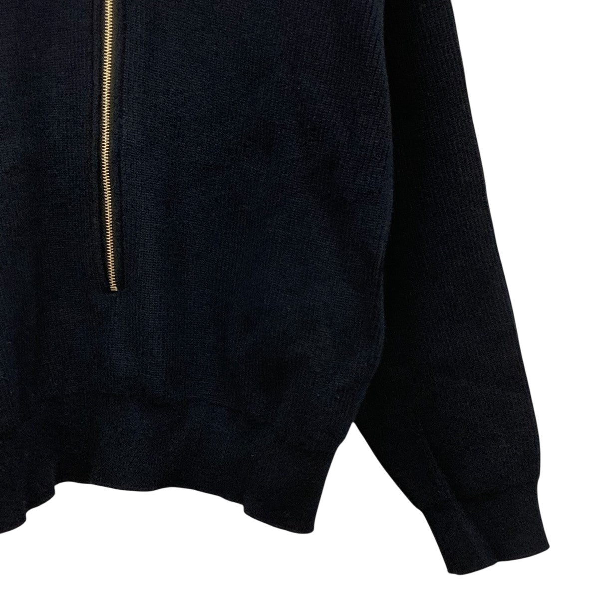 ヒ ヨ リ YOKE(ヨーク) 3 4 FRONT ZIP HIGHNECK RIB SWEATERジップニット