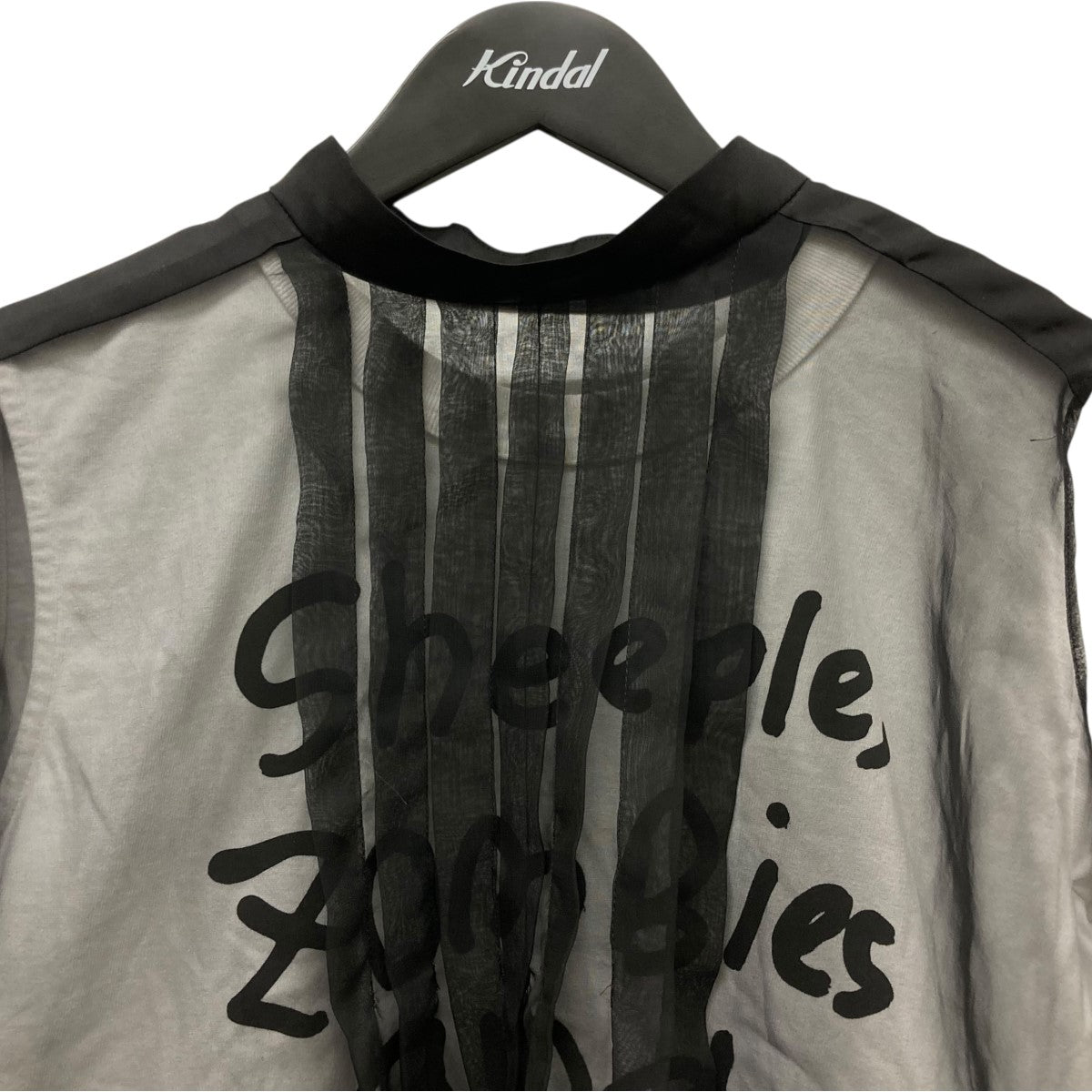 SACAI バックシフォンTシャツカットソー　美品 sacai Sacai サカイ シフォン切替 フロントプリント レイヤード