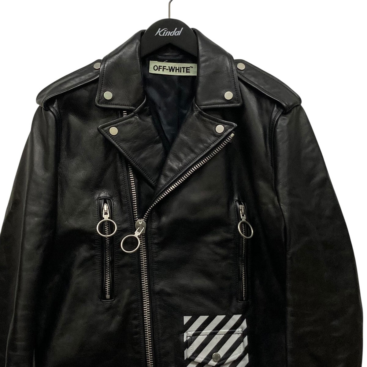 OFFWHITE(オフホワイト) 16AWダブルライダースジャケット ブラック