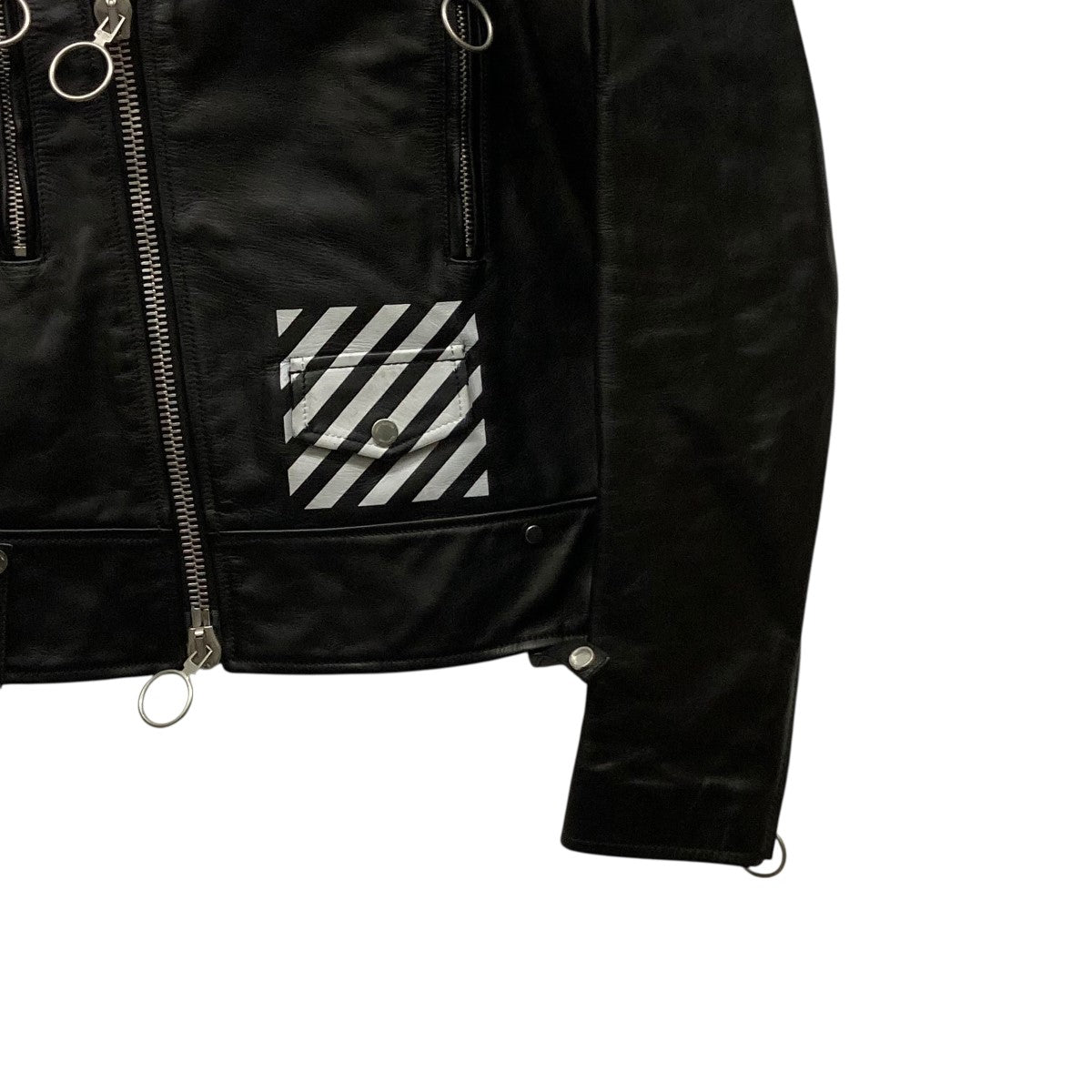 OFFWHITE(オフホワイト) 16AWダブルライダースジャケット ブラック