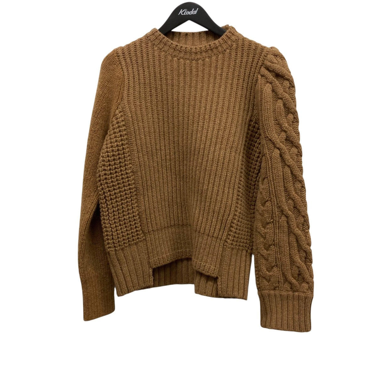 sacai(サカイ) パターン編モヘヤ混セーター23-06851 23-06851 ブラウン