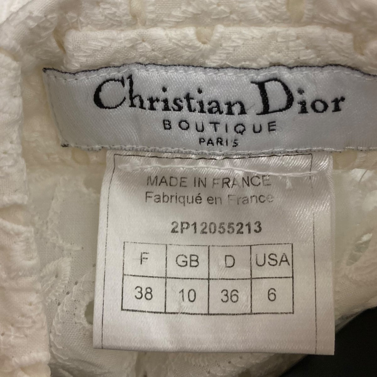 Christin Dior レース ホワイト トップス Christin Dior レース ホワイト トップス エレガント 透かし編み