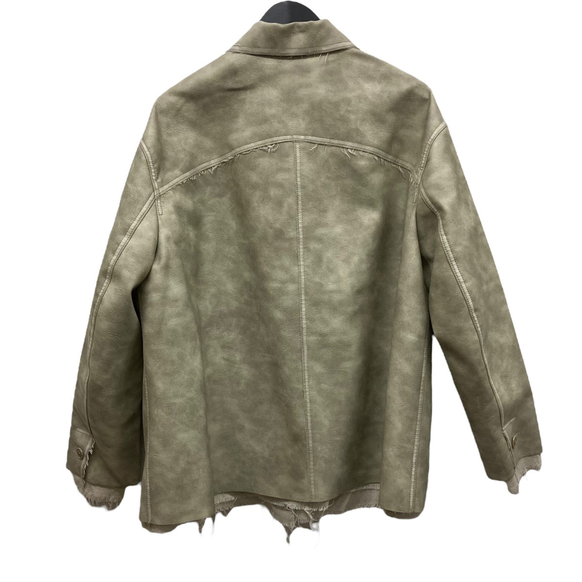 【値下げ】PERVERZE Leather Jacket PERVERZE(パーバーズ) Washed Leather Jacketフェイクレザー