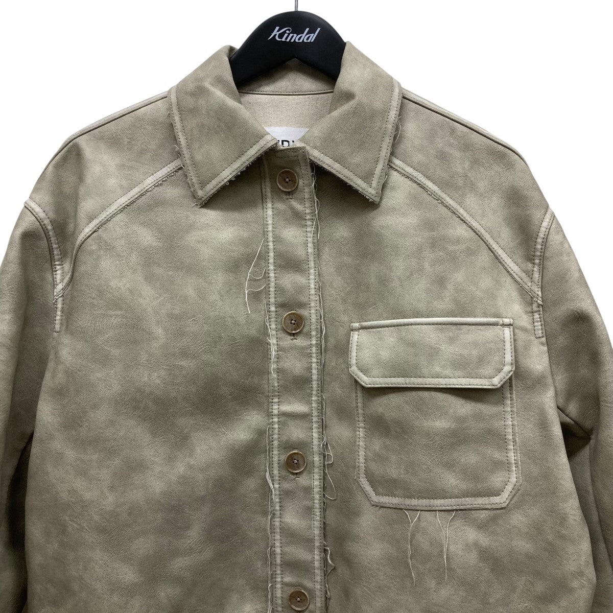 【値下げ】PERVERZE Leather Jacket PERVERZE(パーバーズ) Washed Leather Jacketフェイクレザー