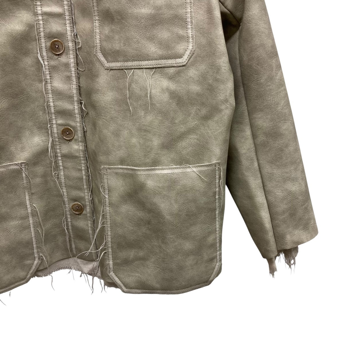 PERVERZE(パーバーズ) Washed Leather Jacketフェイクレザー