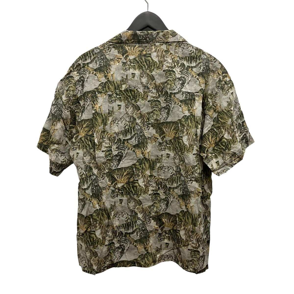 beautiful people 24SScats printed boil open collar shirtネコ柄半袖シャツ1415106009 古着・中古-2枚目のアイテム画像