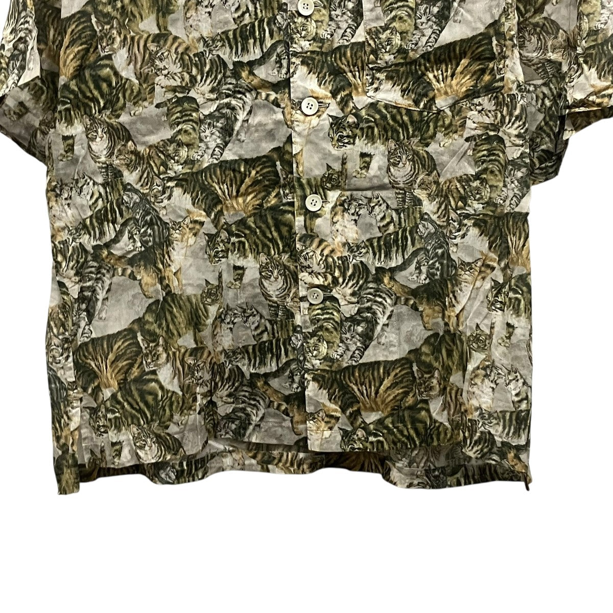 beautiful people 24SScats printed boil open collar shirtネコ柄半袖シャツ1415106009 古着・中古-4枚目のアイテム画像
