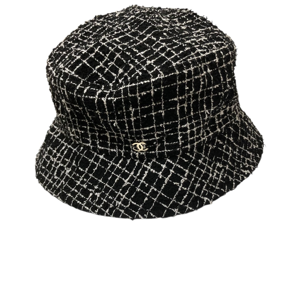 CHANEL シャネル　シルク　ハット　バケットハット　黒　ブラック　M CHANEL シャネルココマークバケットハット帽子ブラックM 人気