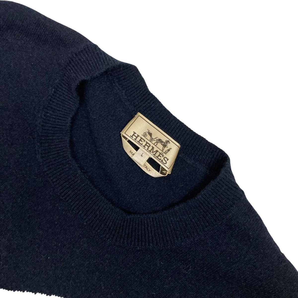 美品　エルメス　スヌード付きカシミヤニット HERMES 極美品☆HERMES エルメス 22AW 2H2663D1 カシミヤ100％ Hリフト