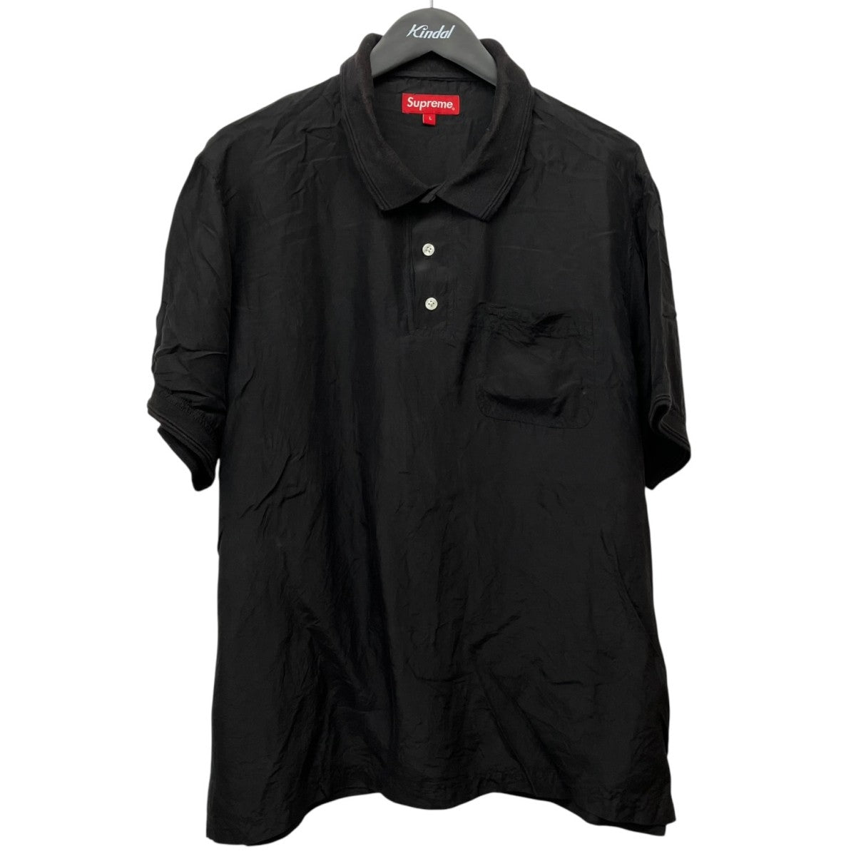 Supreme Jacquard Logo Silk Poloシルクポロシャツ 古着・中古-1枚目のアイテム画像