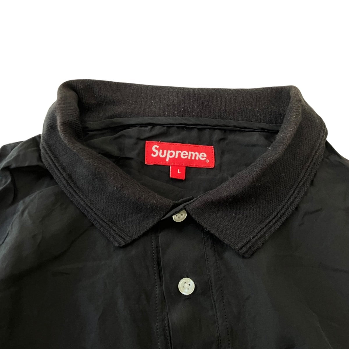 Supreme Jacquard Logo Silk Poloシルクポロシャツ 古着・中古-3枚目のアイテム画像