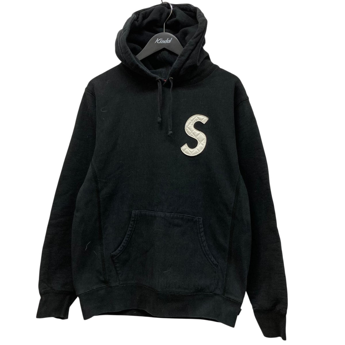 希少 人気 シュプリーム 刺繍 Sロゴ プルオーバー ブラック スウェット Supreme 「Supreme」 刺繍プルオーバーパーカー S ブラック
