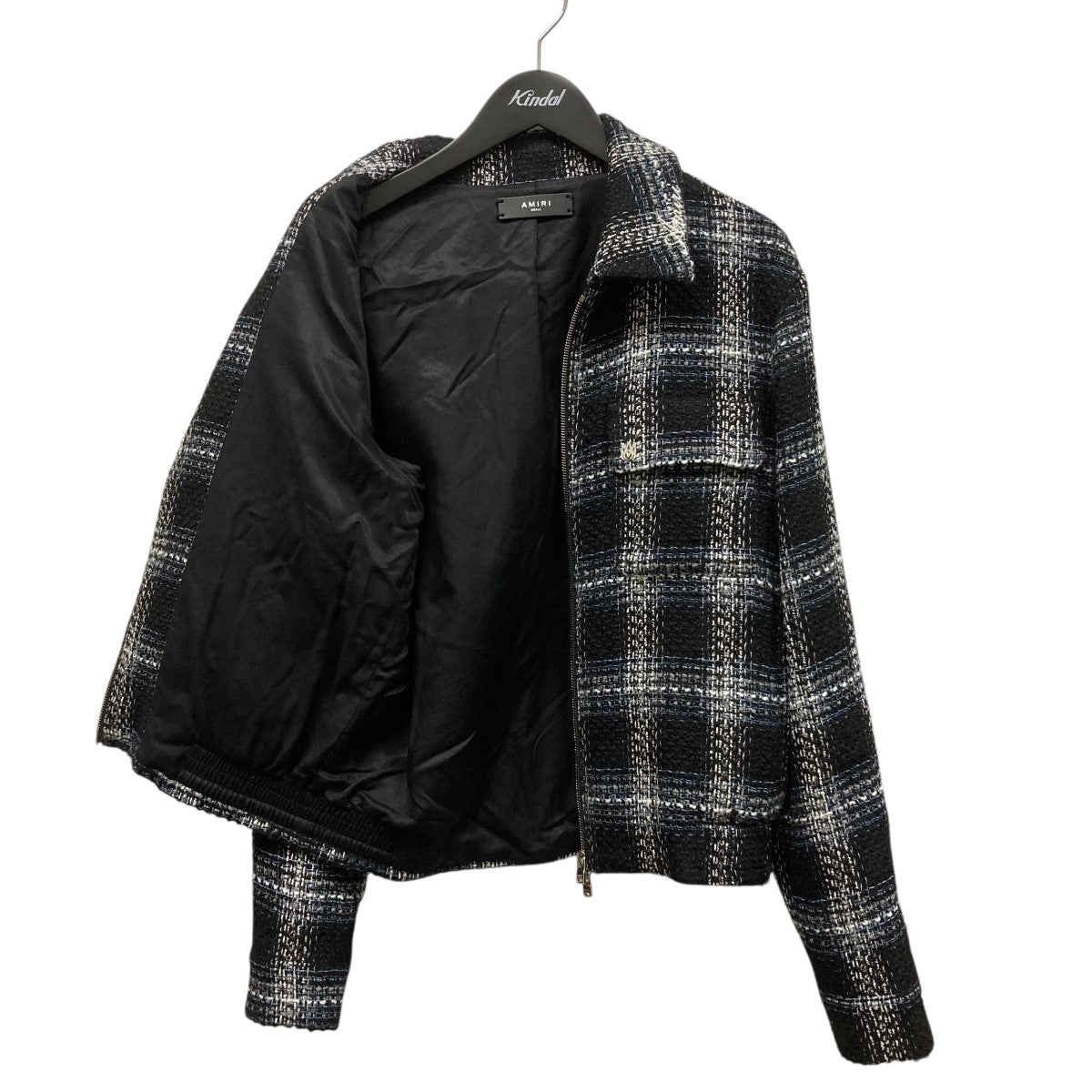 AMIRI(アミリ) ダブルジップツイードジャケット ネイビー×ブラック