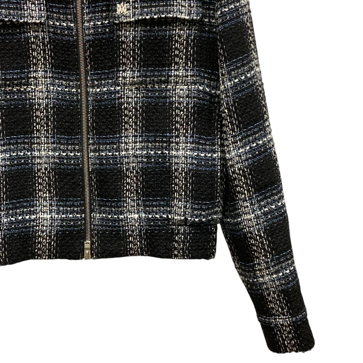 AMIRI(アミリ) ダブルジップツイードジャケット ネイビー×ブラック