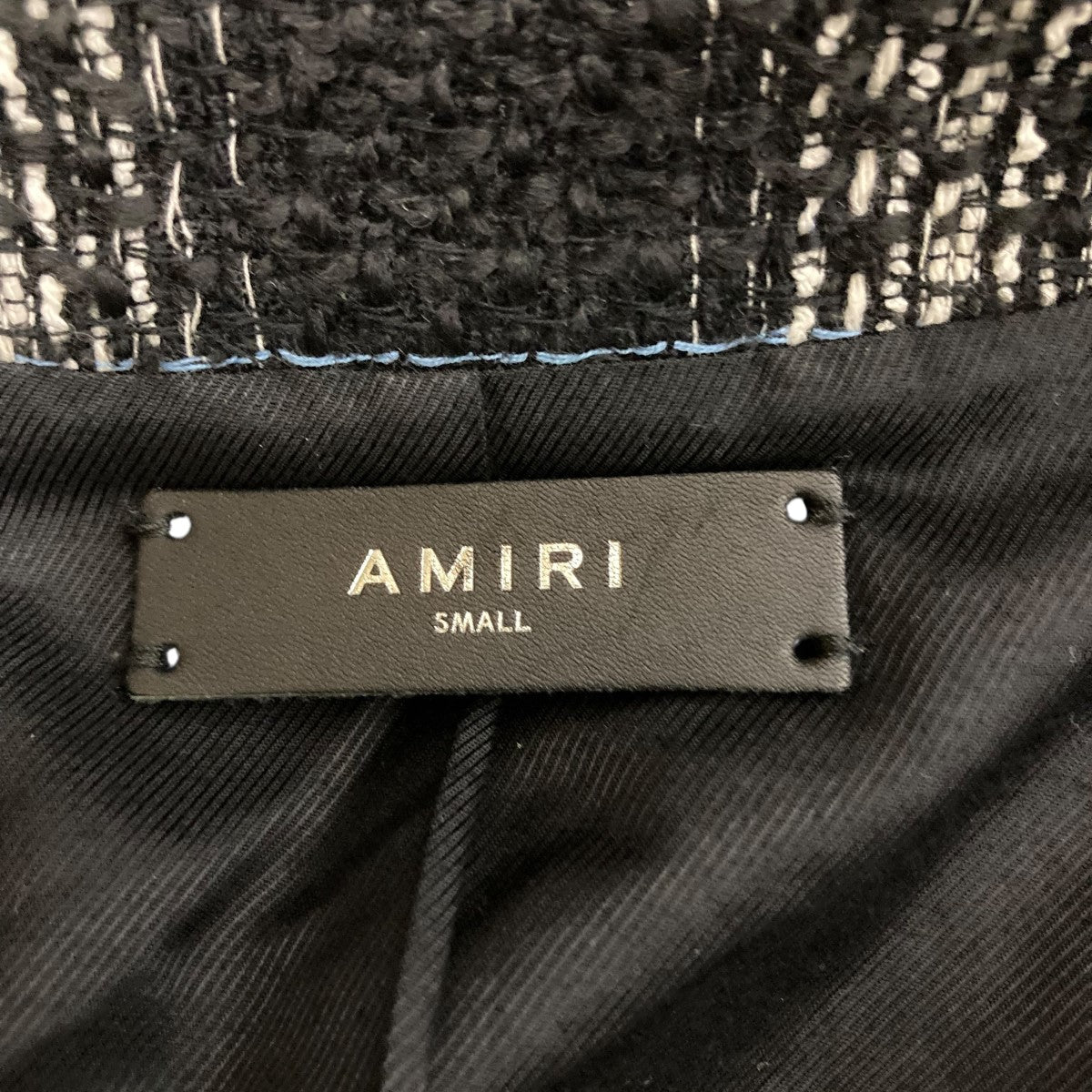 AMIRI(アミリ) ダブルジップツイードジャケット ネイビー×ブラック