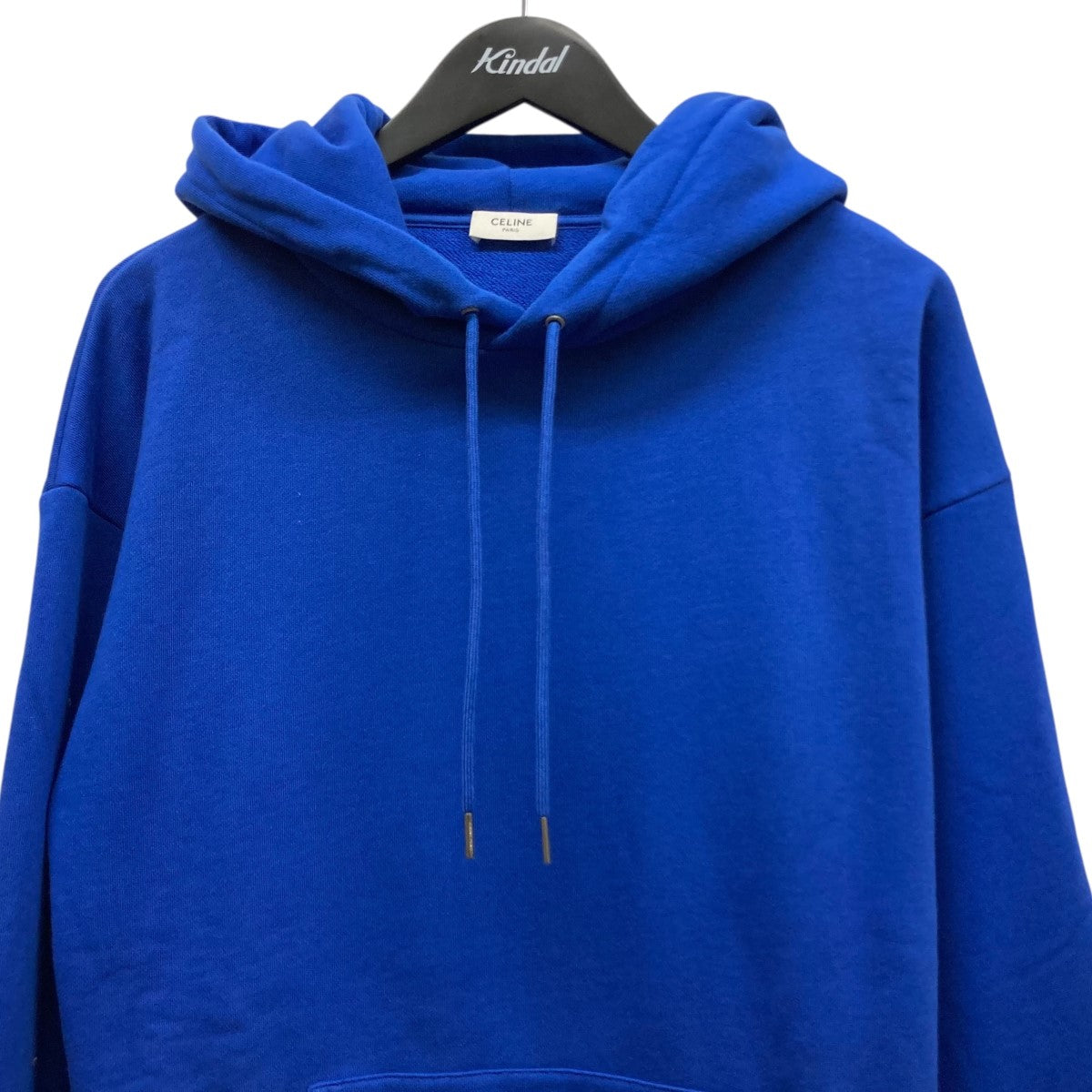 【美品】CELINE セリーヌ ロゴフーディー パーカー ブルー系 Mサイズ CELINE（セリーヌ） Cotton Fleece Loose Hoodie コットンフリース