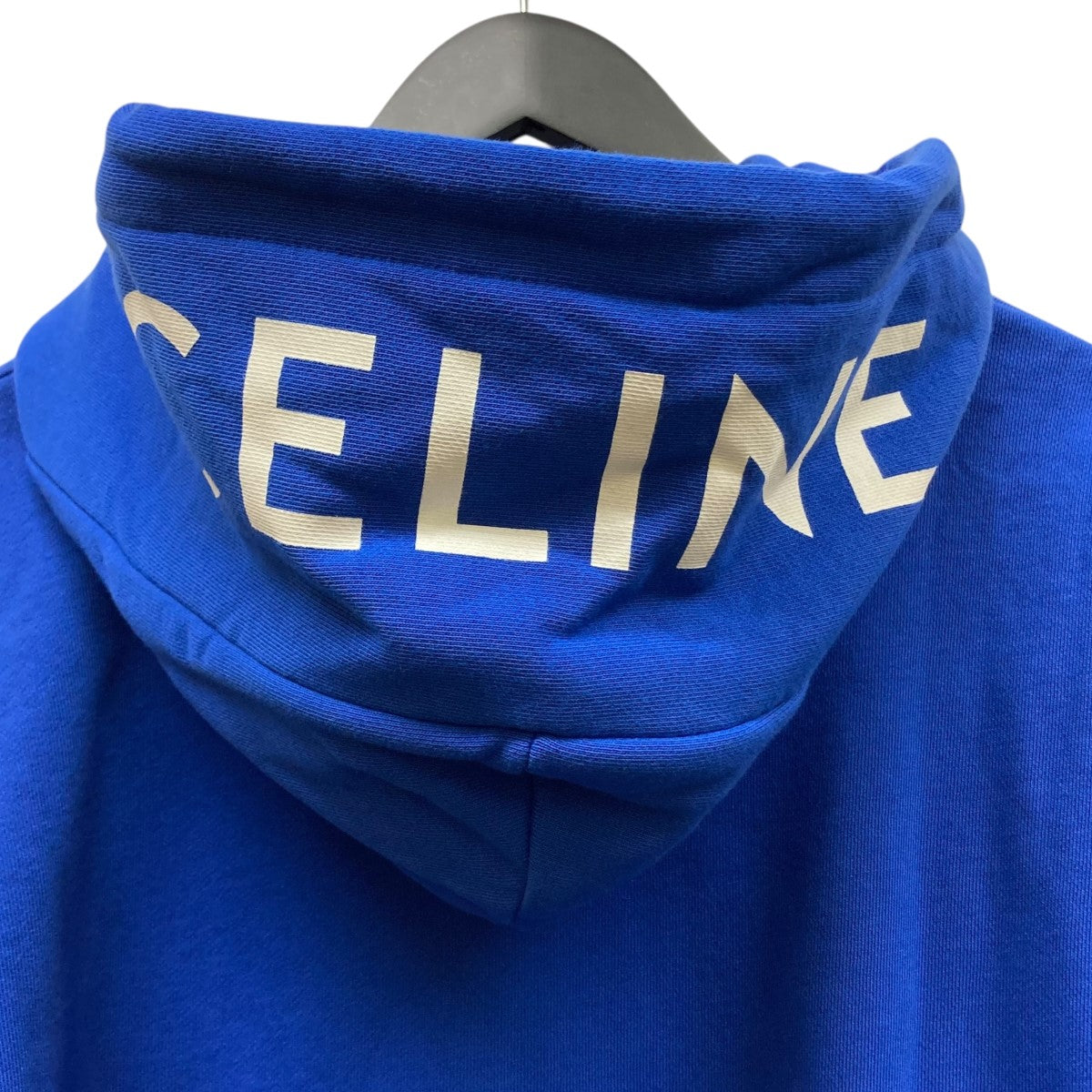【美品】CELINE セリーヌ ロゴフーディー パーカー ブルー系 Mサイズ 美品】CELINE セリーヌ ロゴフーディー パーカー ブルー系 Mサイズ