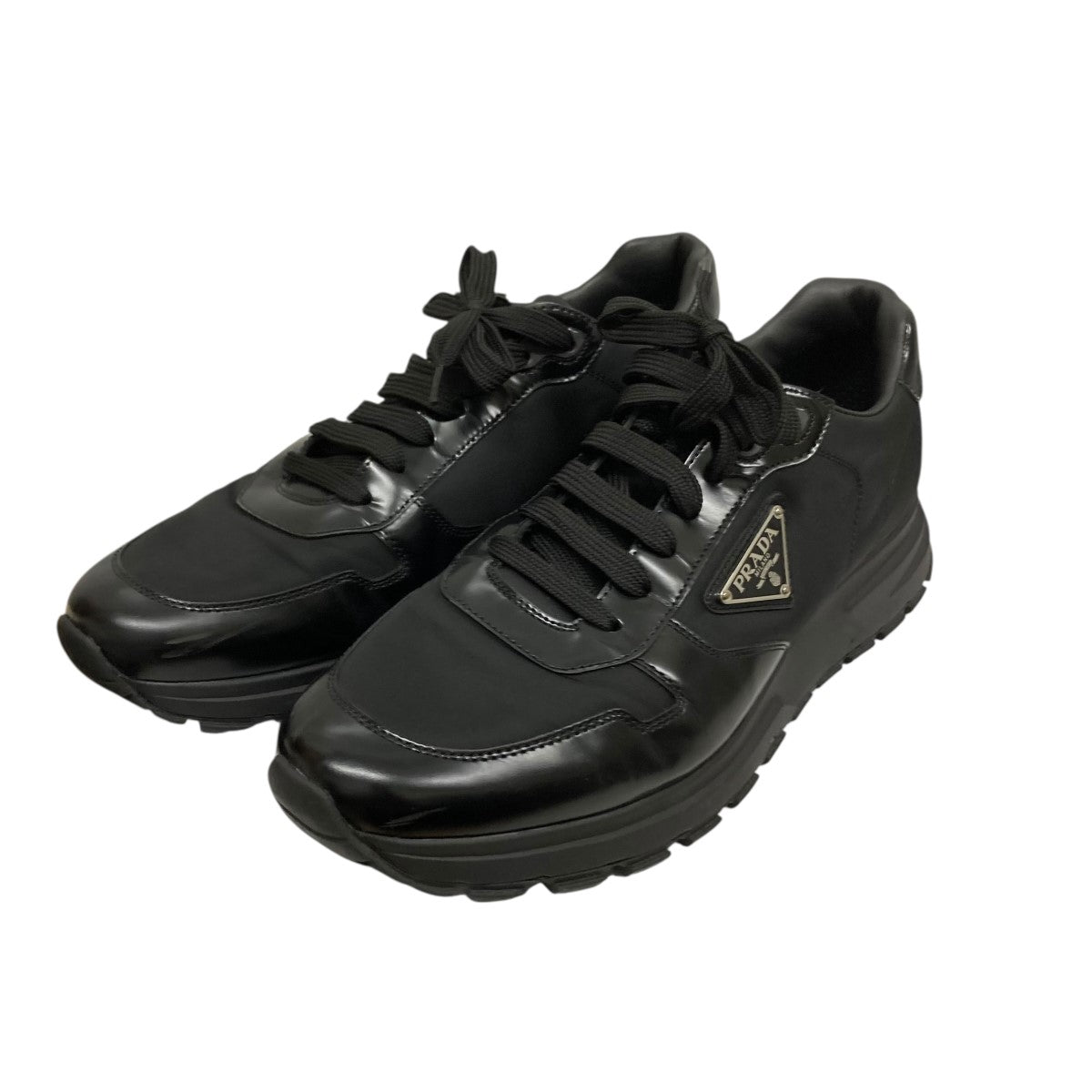 PRAX 01 Re-Nylon x ブラッシュドレザー切替スニーカー2EE369